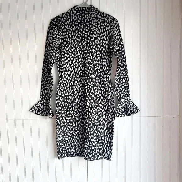 MICHAEL Michael Kors SZ S Black Animal Print Metallic Sweater Dress  NEW! - Picture 3 of 8